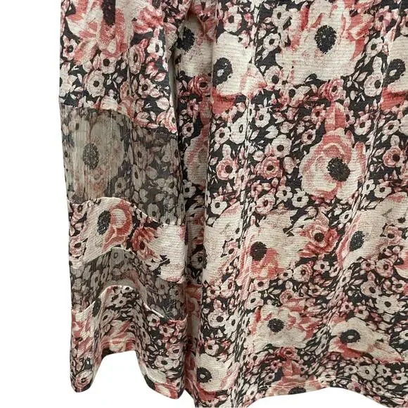 Lucky Brand Women's Printed Woven Mix Peasant Top Size 1X - Picture 11 of 12